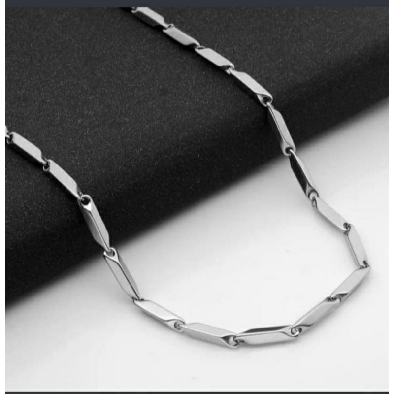 kalung titanium pria-cowok model balok stainlees steel 316L