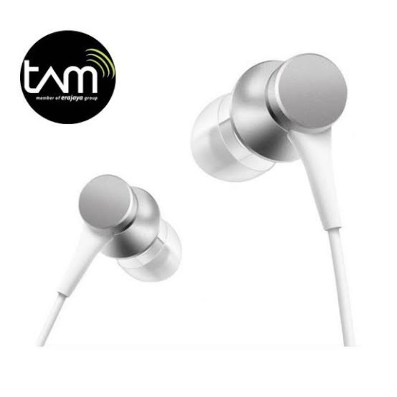 EARPHONE MI IN EAR BASIC XIAOMI (RESMI TAM) HEADPHONE HEADSET / EAR PHONE XIAOMI MI IN EAR BASIC (SILVER)