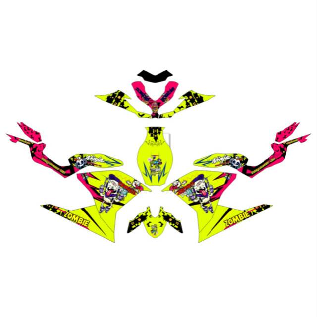 Decal sticker Dekal motor Kawasaki ninja 250cc Zombie