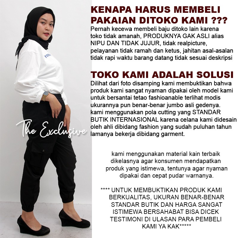 Celana Cargo Jogger Jumbo BB 55 - 95 KG Celana Joger Cargo Wanita Jumbo Celana Kargo Wanita Big Size