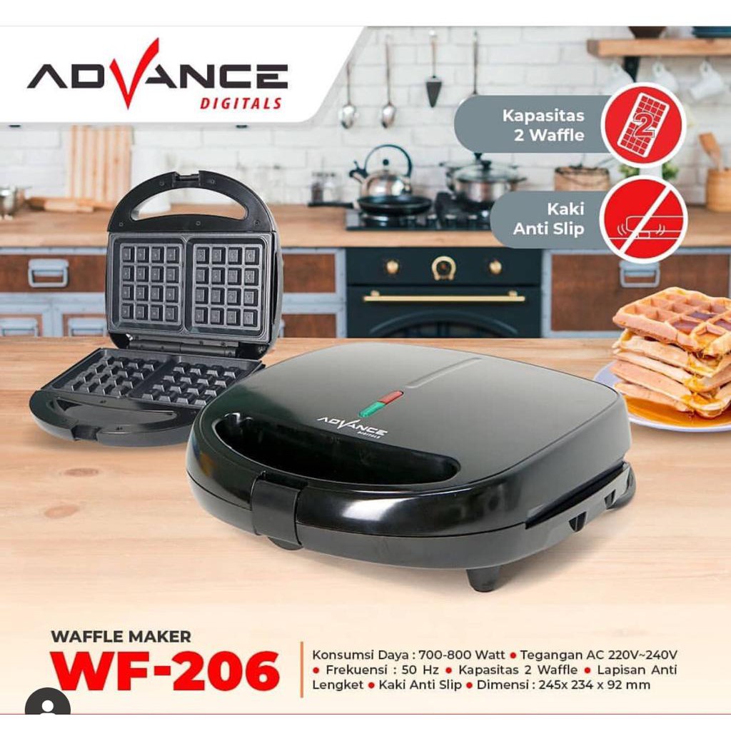 Sandwitch Advance Waffle Maker WF 206 Pemanggang Roti Waffle 2 Lapis