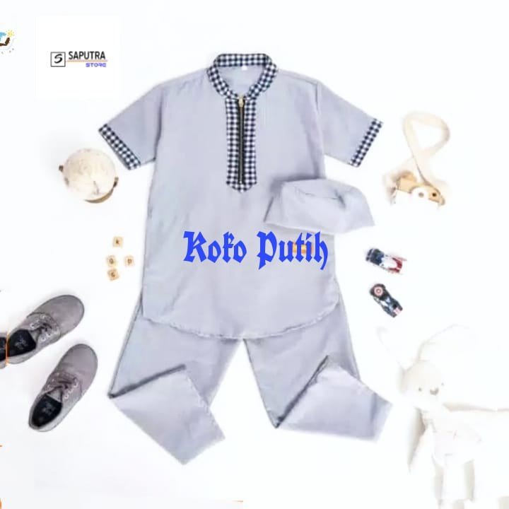 Baju Koko Anak Laki Laki / Stelan Koko Turki Anak Fre Peci 0 - 10 Tahun ini