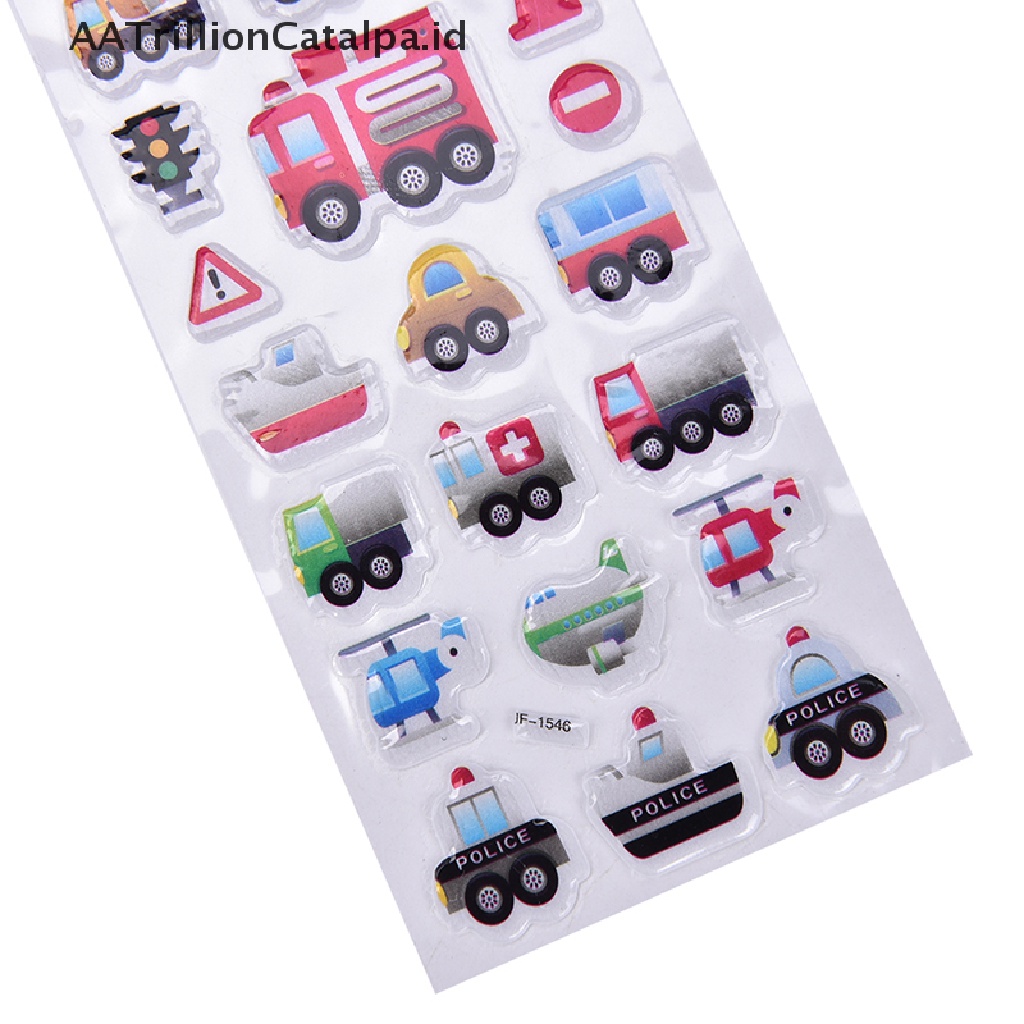 2 Pcs Stiker Label Desain Kartun Transportasi Untuk Dekorasi Buku Catatan Diary