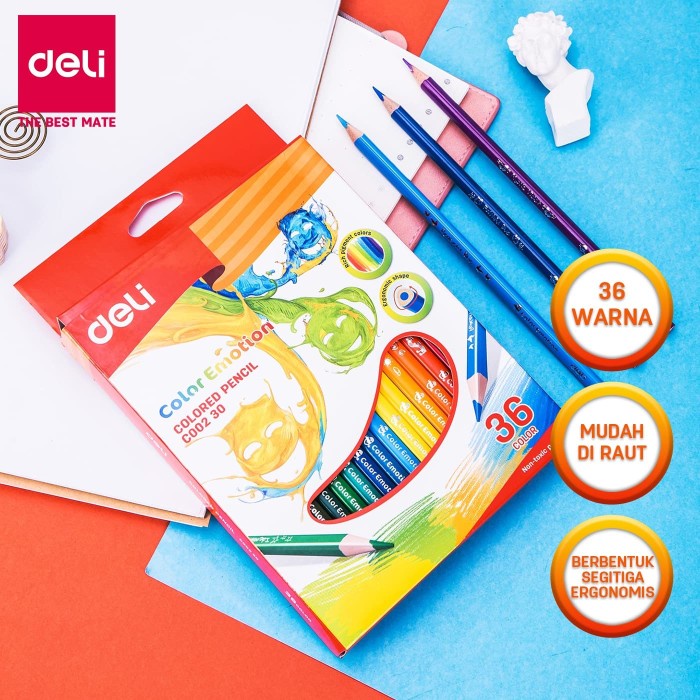 

(DISKON TERMURAH) Deli EC00230 Pensil Warna- Soft Basswood Rich 36C