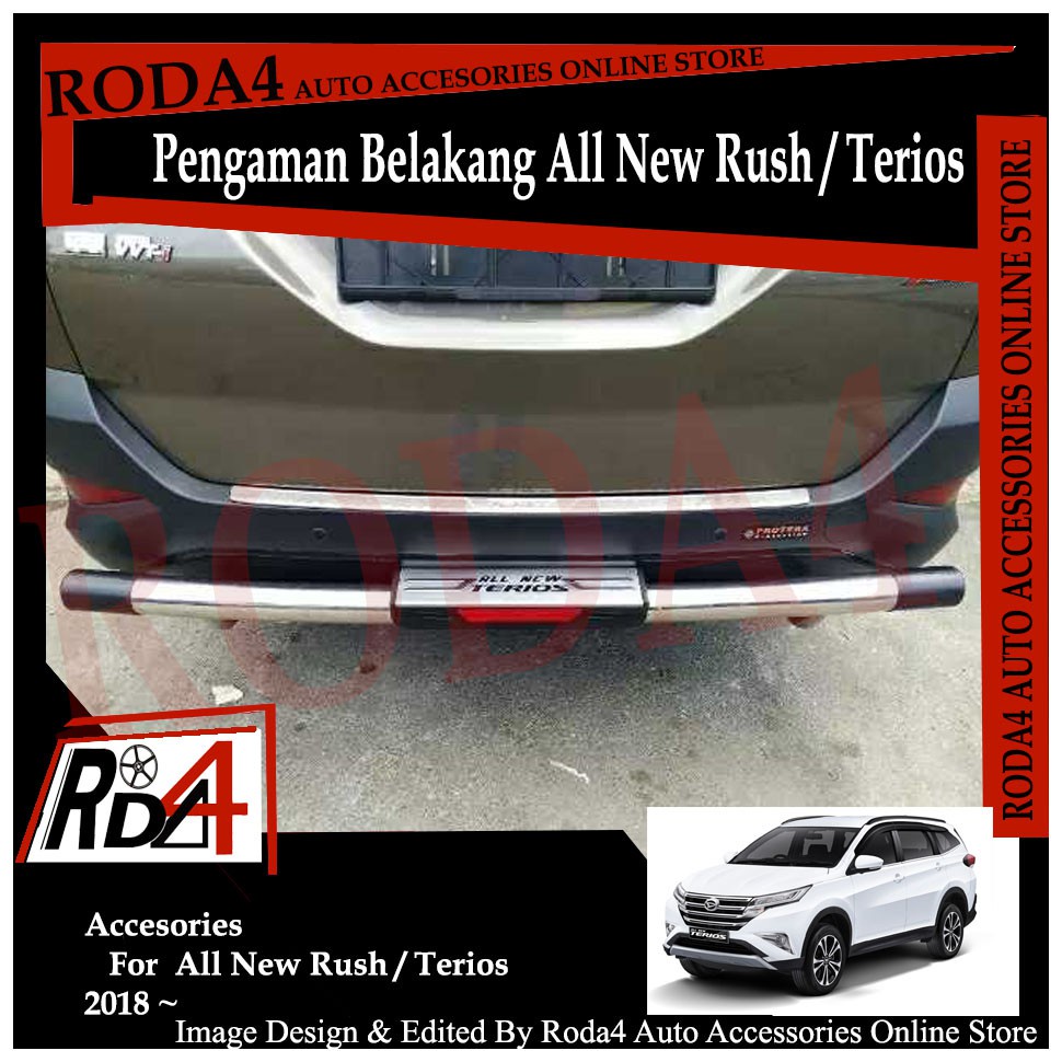 Pengaman Bumper Belakang All New Rush - All New Terios 2018 Stainless