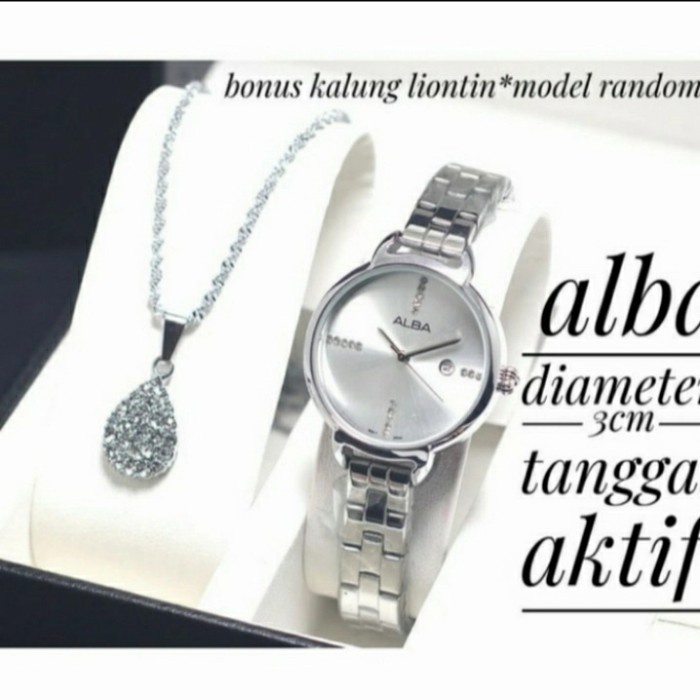 READY Jam tangan wanita Alba original + kalung liontin - tembaga