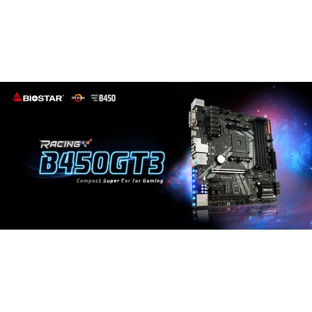 BIOSTAR RACING B450GT3 AMD B450 AM4 DDR4 For ATX Motherboard