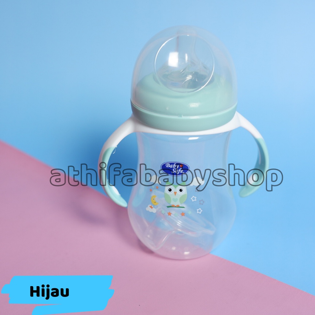 Dot Bayi Botol Susu Gagang Baby Safe Karakter Lucu Wadah Asi Perah 250ml 8oz Spout Cup Soft Silicon 3 in 1 Bottle system Anak Laki Perempuan Cowok Cewek Usia Umur Newborn 1 2 3 4 5 6 Bulan Keatas  -WN30-