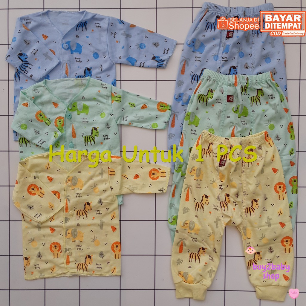 Setelan piyama panjang Tara Baby Zoo Series usia 0-3 Bulan 1 PCS