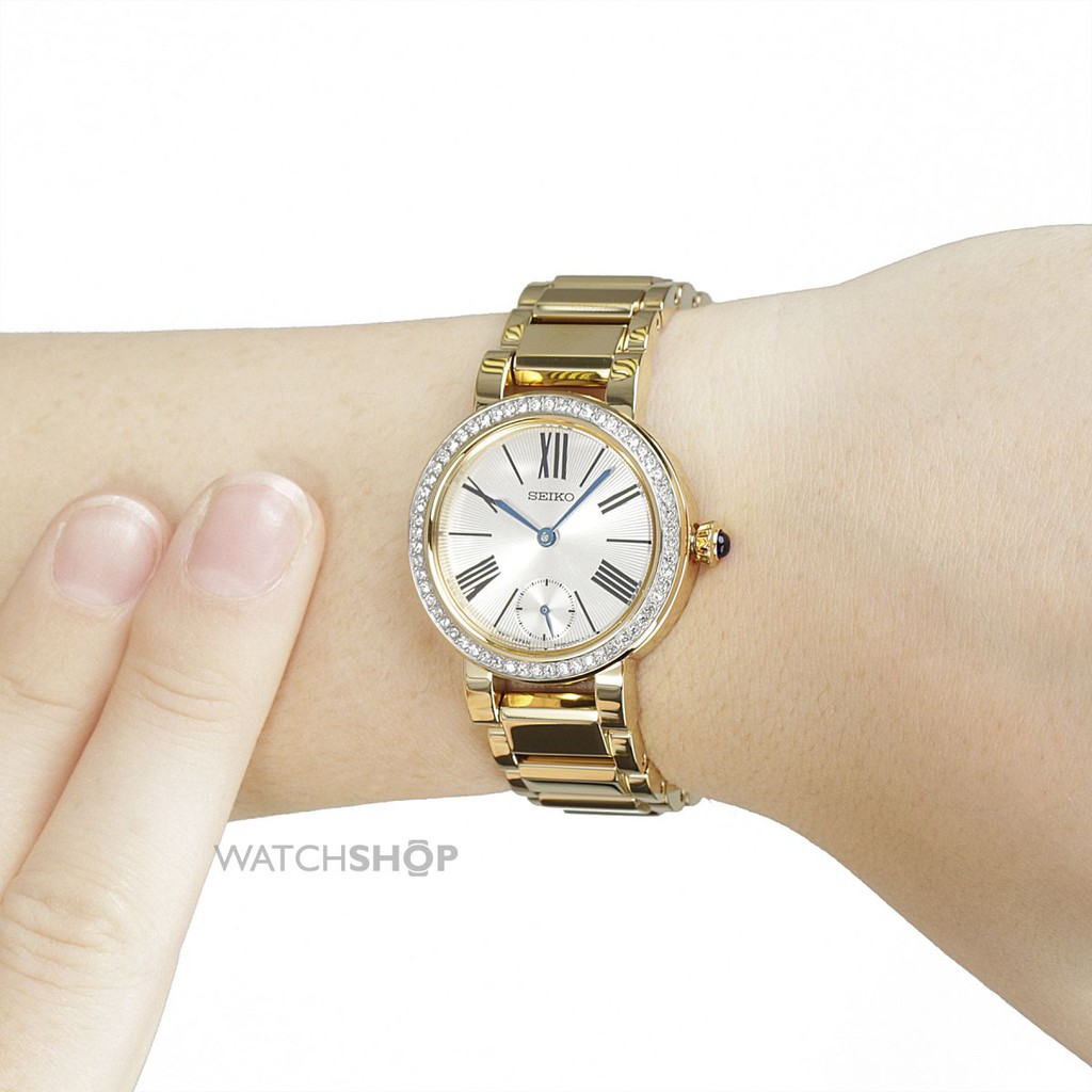 Seiko Womens SRK028P1 Quartz Gold Tone Bracelet | Jam Wanita SRK028