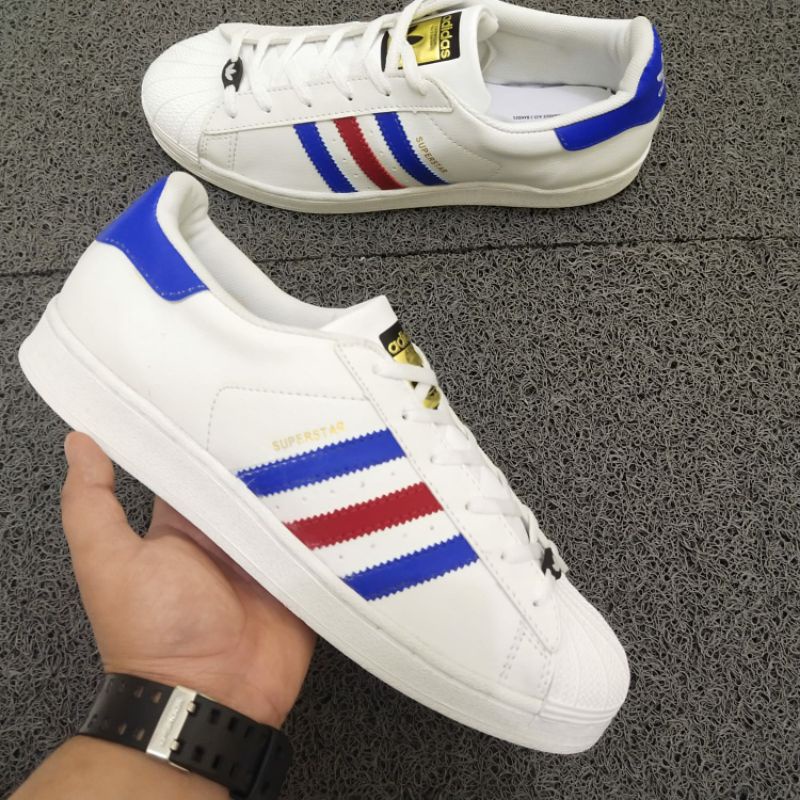 SEPATU PRIA UKURAN BIG SIZE JUMBO  SUPERSTARsss PUTIH BIRU MERAH KASUAL PRIA UKURAN BESAR 45 46 47 4