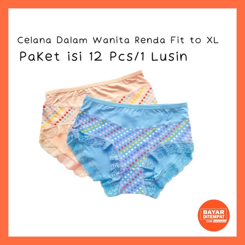 1 Lusin Cd Celana Dalam Wanita Perempuan Dewasa Renda XL Undies Underwear Pakaian Dalam Wanita Murah