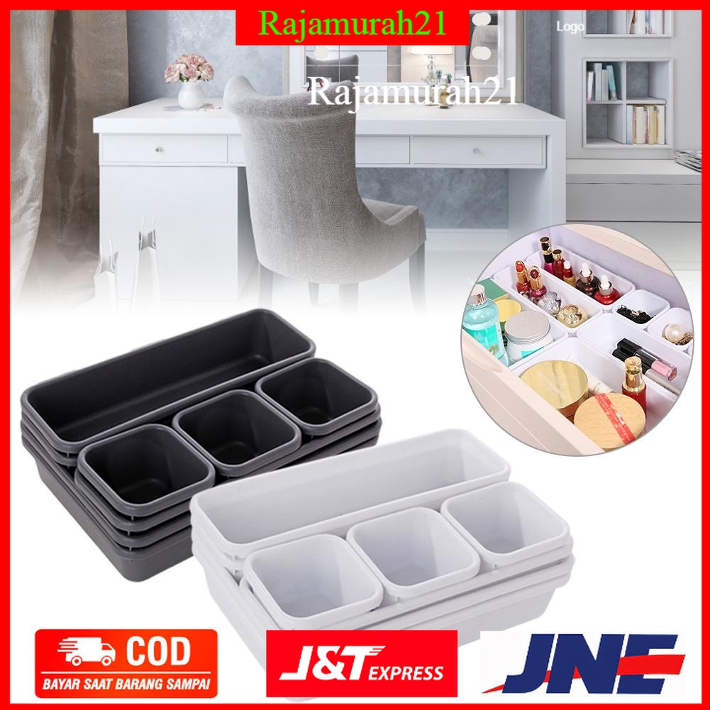 Kotak Pembatas Organizer Penyimpanan Make Up Divider Case Organizer 8 PCS - black/white