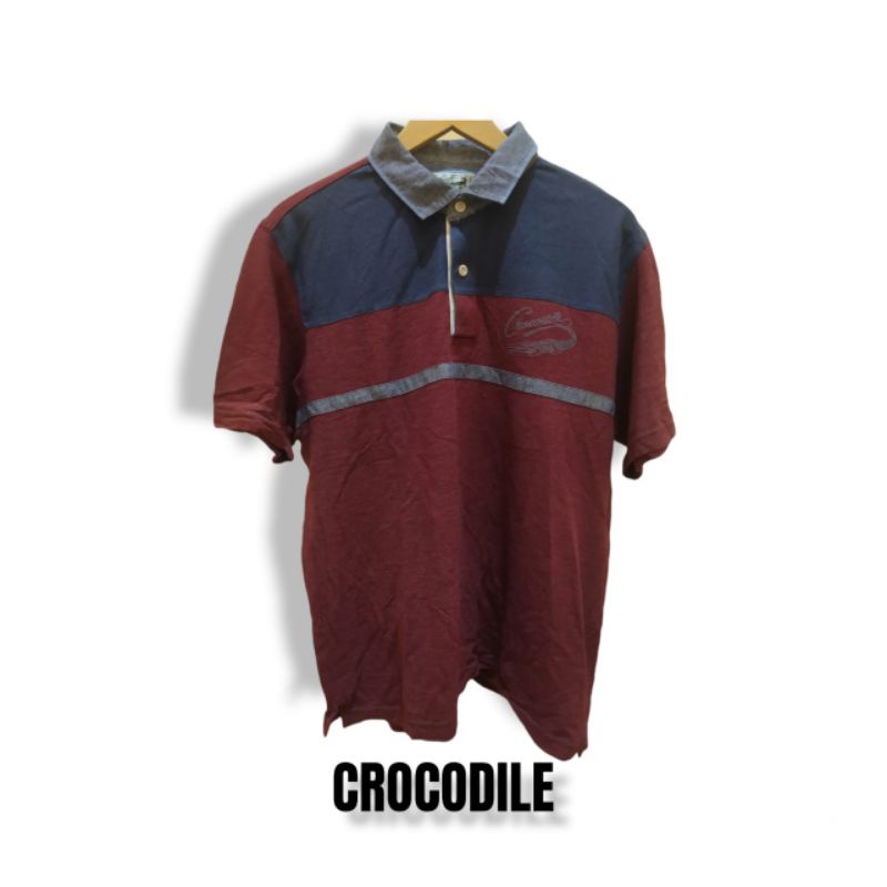 kaos kerah original crocodile second free 1topi random