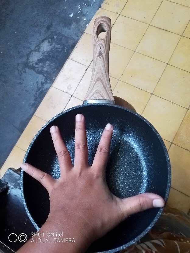 Panci Penggorengan Fry Pan Marble Granit Coating Yoshikawa  20cm 22cm