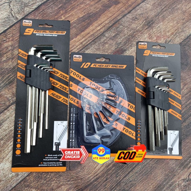 KUNCI L Set/tools/Hex key ring/alat bengkel/perabot