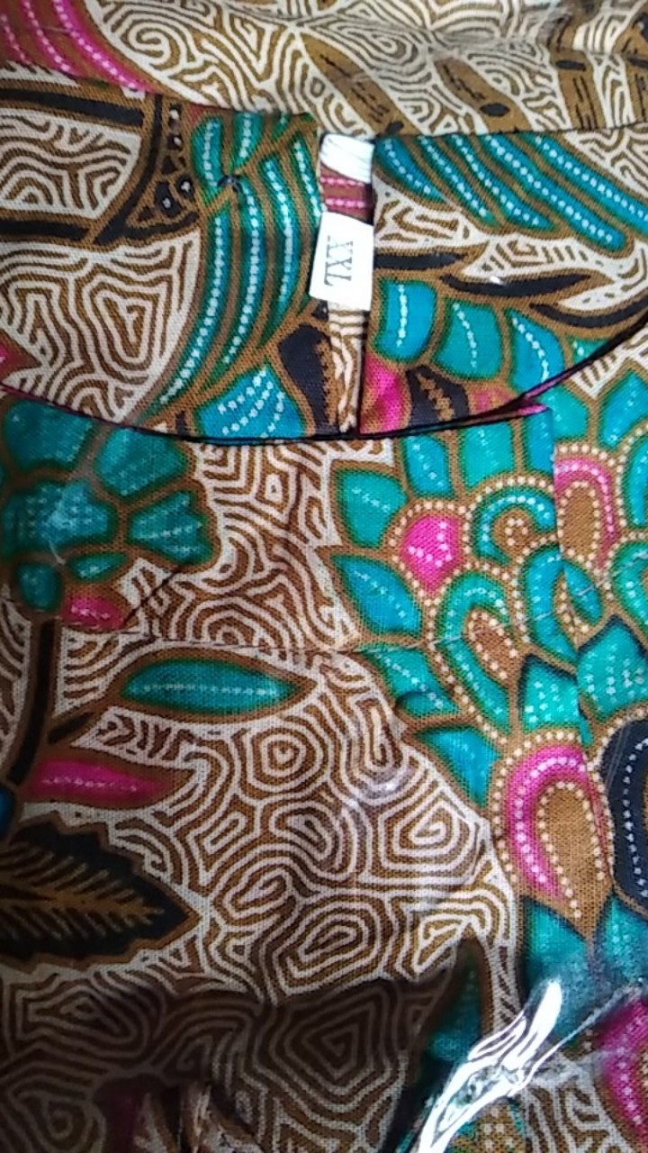 Tey-17 Batik Wanita Asj Sa Hrb026 Kenongo Kemeja Tosca Pendek