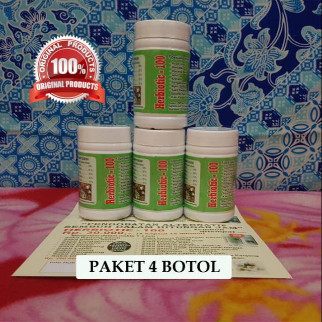 HERBIOTIC 100 ORIGINAL PAKET 4 BOTOL