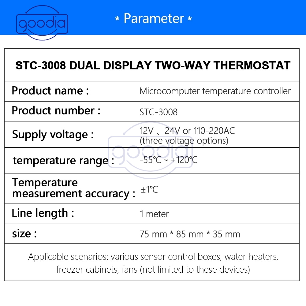 ✈【Fast/COD】✈ AC 110-220V DC 12V 24V STC-3008 Thermostat Temperature Controller Sensor With Probe