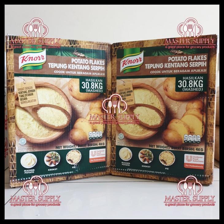 

TERBARUU!! KNORR POTATO FLAKES 4 KG / KNOR TEPUNG KENTANG HALAL / BEST SELLER COD