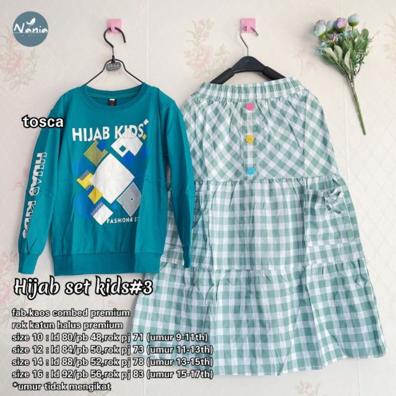 Hijab Set Kids #3 Setelan Kaos + Rok by Nania