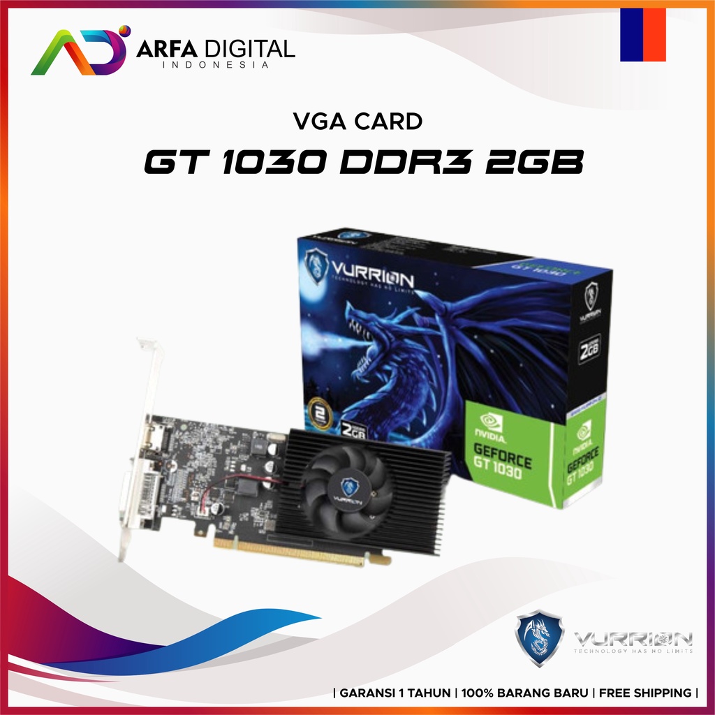 VGA VURRION GT 1030 2GB DDR5 2GB 64BIT GAMING VGA ORI