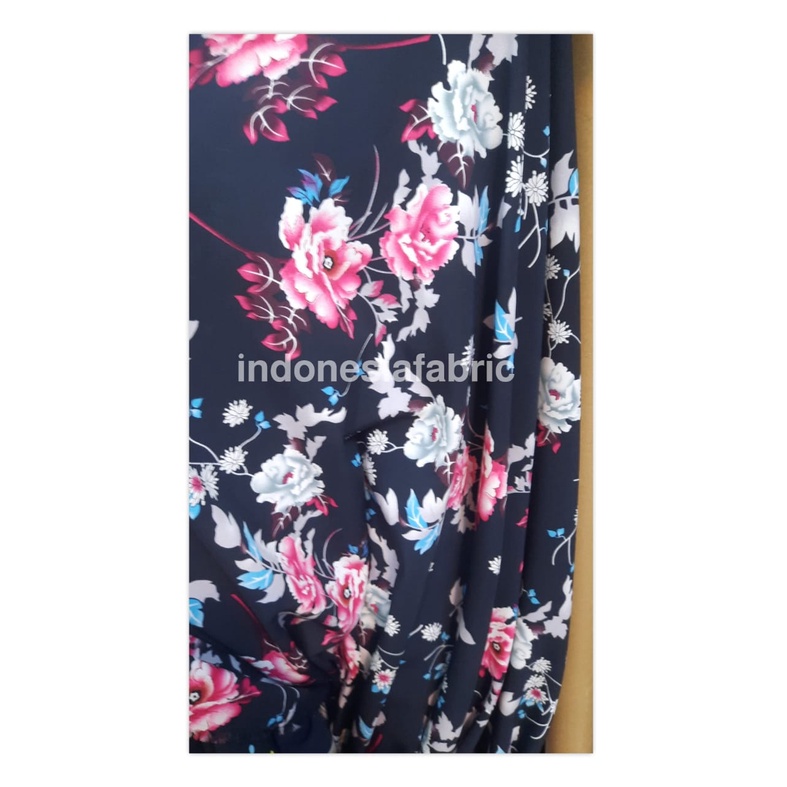 Wolfis Kain Wolfis motif woolpeach motif bahan gamis hijab tunik rok motif bunga klasik per 0.5 mete
