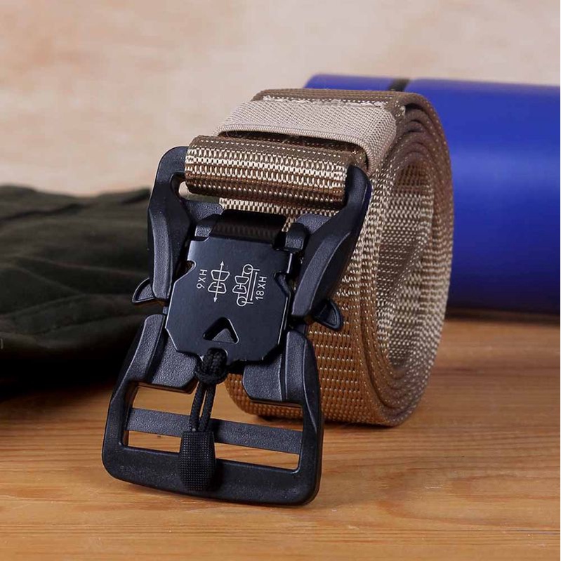 Ikat Pinggang Pria Terbaru | Gesper Belt Sabuk Outdoor Cowok | Tantical Distro Original - Hitam Emas