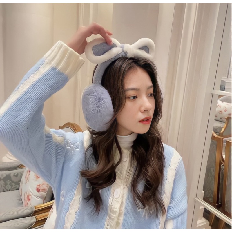 Earmuff winter rabbit ear fluffy foldable penutup kuping penghangat telinga import korea korean style kawaii cute earmuffs