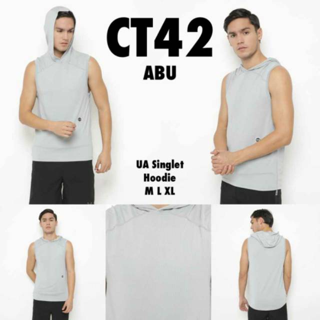 Singlet Hoodie/ baju lari/ baju fitnes/ baju olahraga