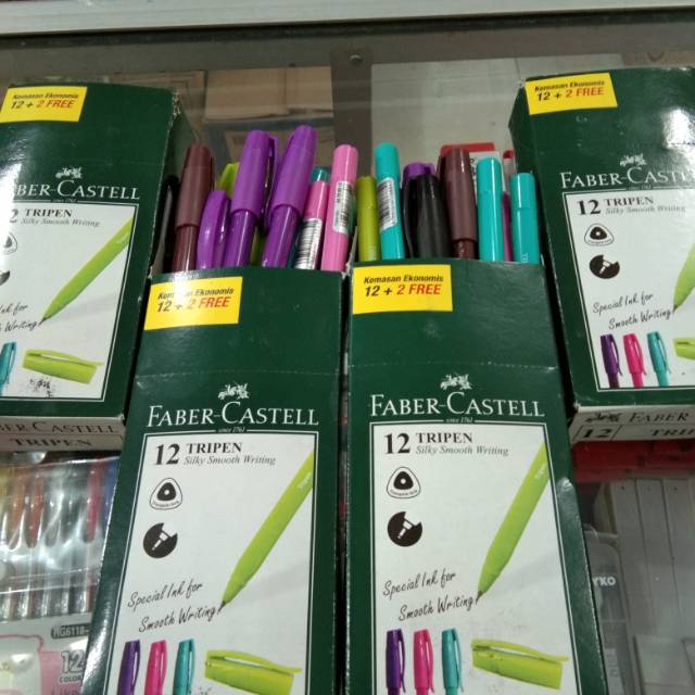 

Pulpen Faber-Castell TRIPEN (1pak isi 12pcs bonus 2pcs)