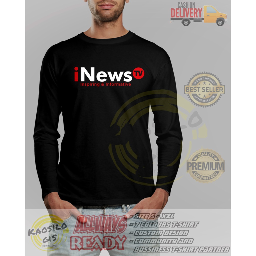 Kaos Lengan Panjang iNews TV Perusahaan Distro - Kaosilogis