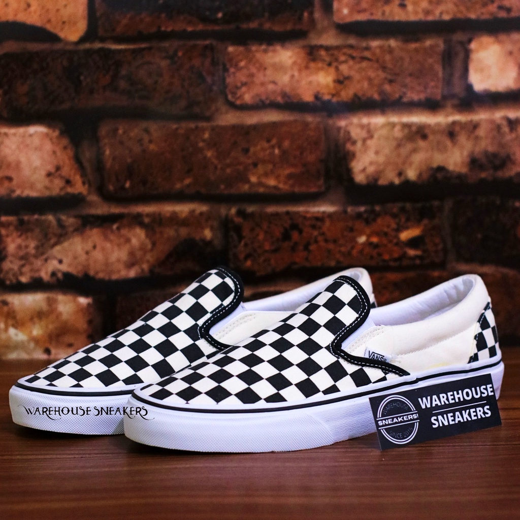 Sepatu Slip On Checkerboard Classic Sneakers Slip On Catur