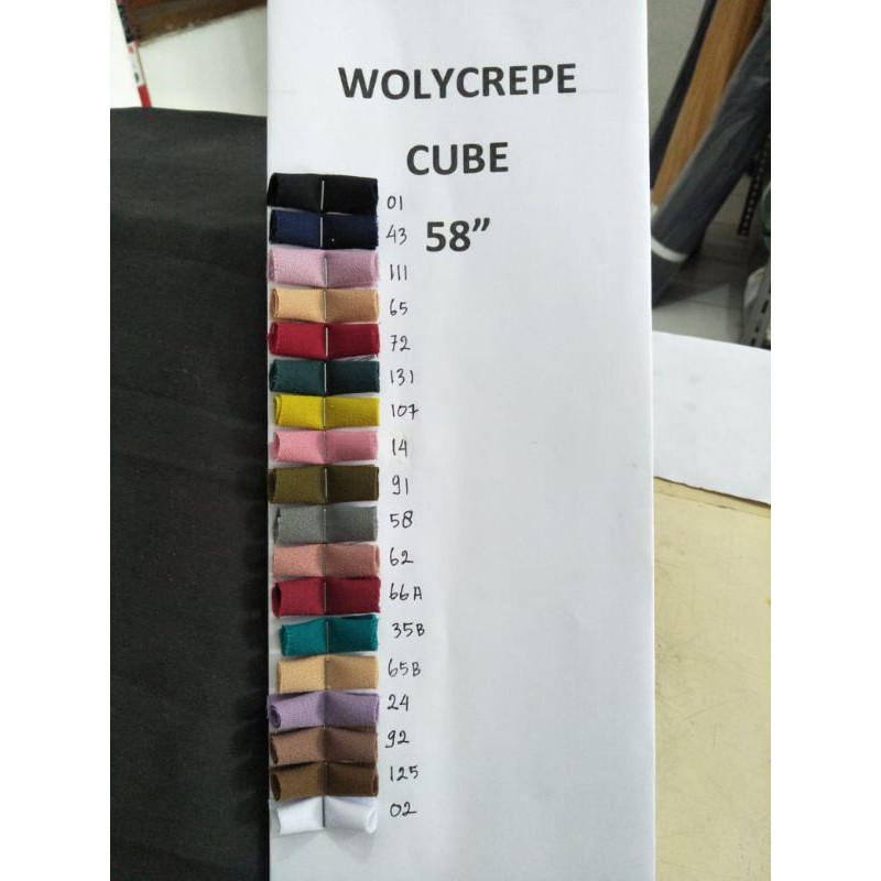 1 Roll Kain Wollycrepe Wolycrepe Wolicrepe Wolicrep Caltri - Bahan Murah Gamis Hijab