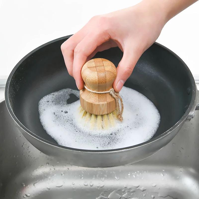 sikat sisal bambu serbaguna / cleaning brush bamboo handle kitchen plate bowl sink stove / sikat pembersih dapur buah sayur peralatan rumah tangga piring panci wajan karpet