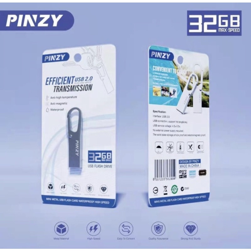 Flashdisk - Flash Disk - Flash Disk Metal PINZY 32GB USB2.0 Transmission Waterproof