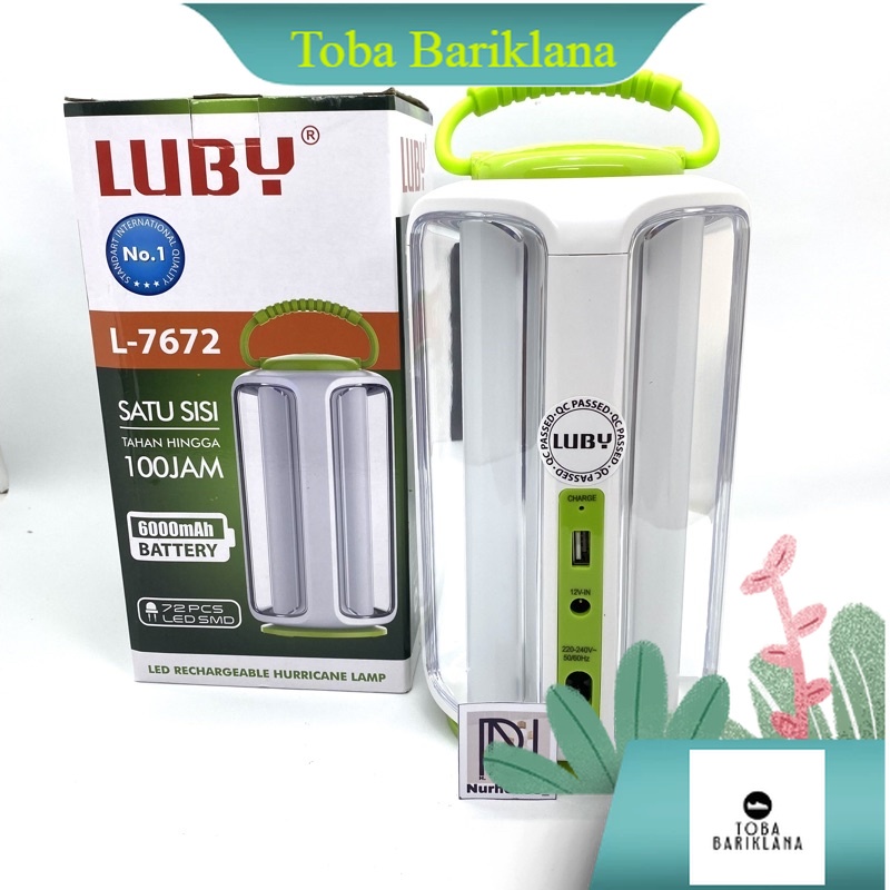 Emergency LUBY L-7672 Tahan 100 Jam LAMPU DARURAT