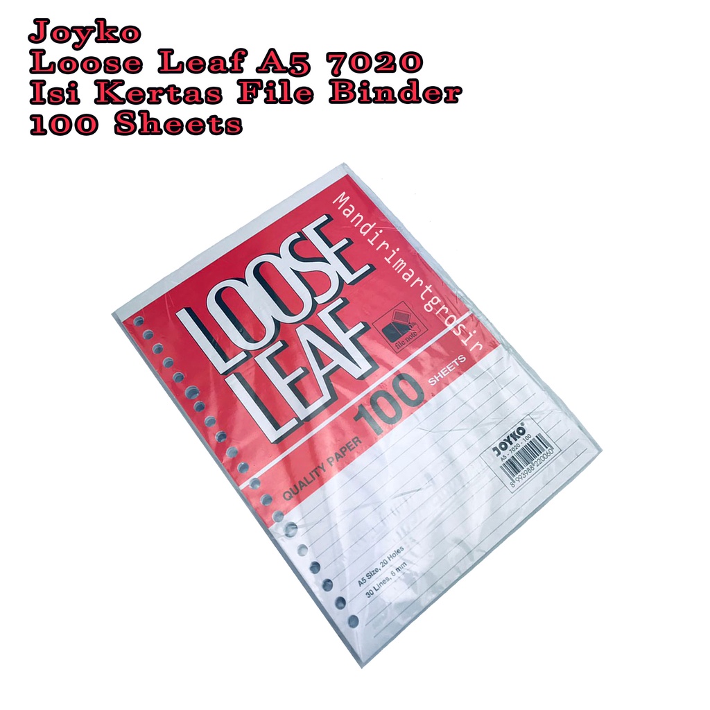 Loose Leaf A5 7020 *Joyko * Isi Kertas File Binder * 100 Sheets