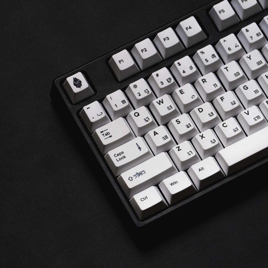 Noir Javanese Roots BOW Fullset PBT Dye Sub Keycaps Cheery Profile