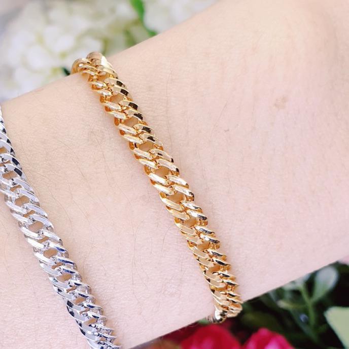 DISKON Gelang Emas Sisik Naga Holo 3 Varian Warna Kadar 75 dan 70 persen - Mas Kuning 700