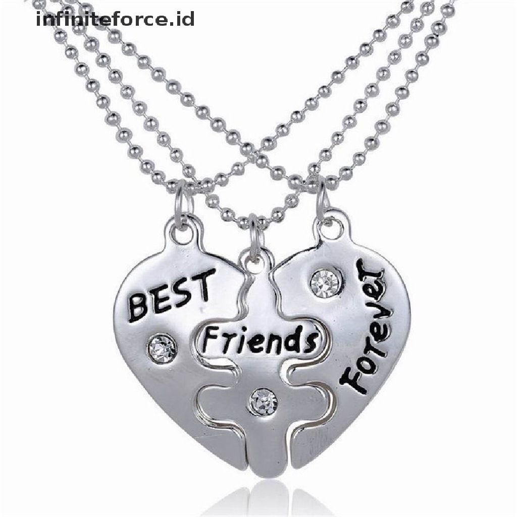 Kalung Persahabatan Dengan Liontin Bentuk Hati Motif Tulisan Best Friends