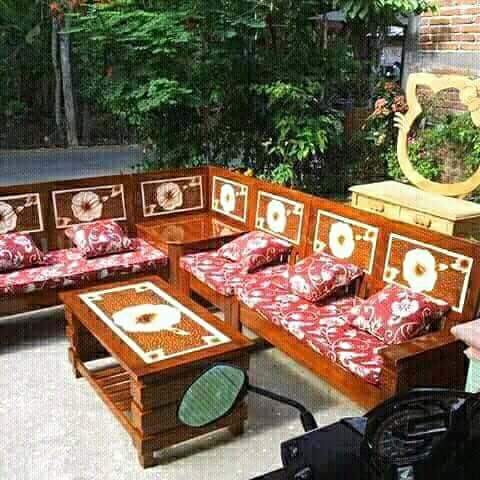 kursi tamu dan sofa busa dudukan dan bantal kursi bahan kayu jati ukir