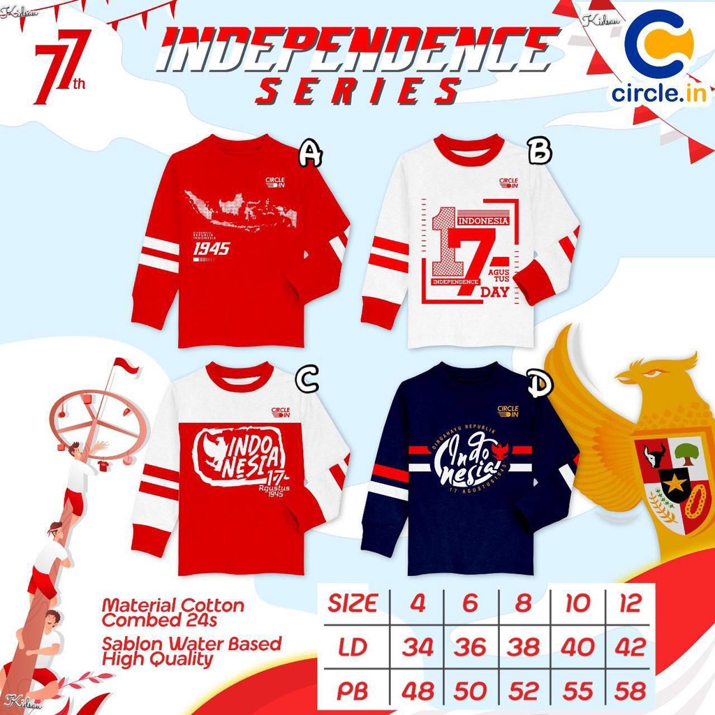 Kaos Kemerdekaan Anak Independent Series Tshirt By Circle.in