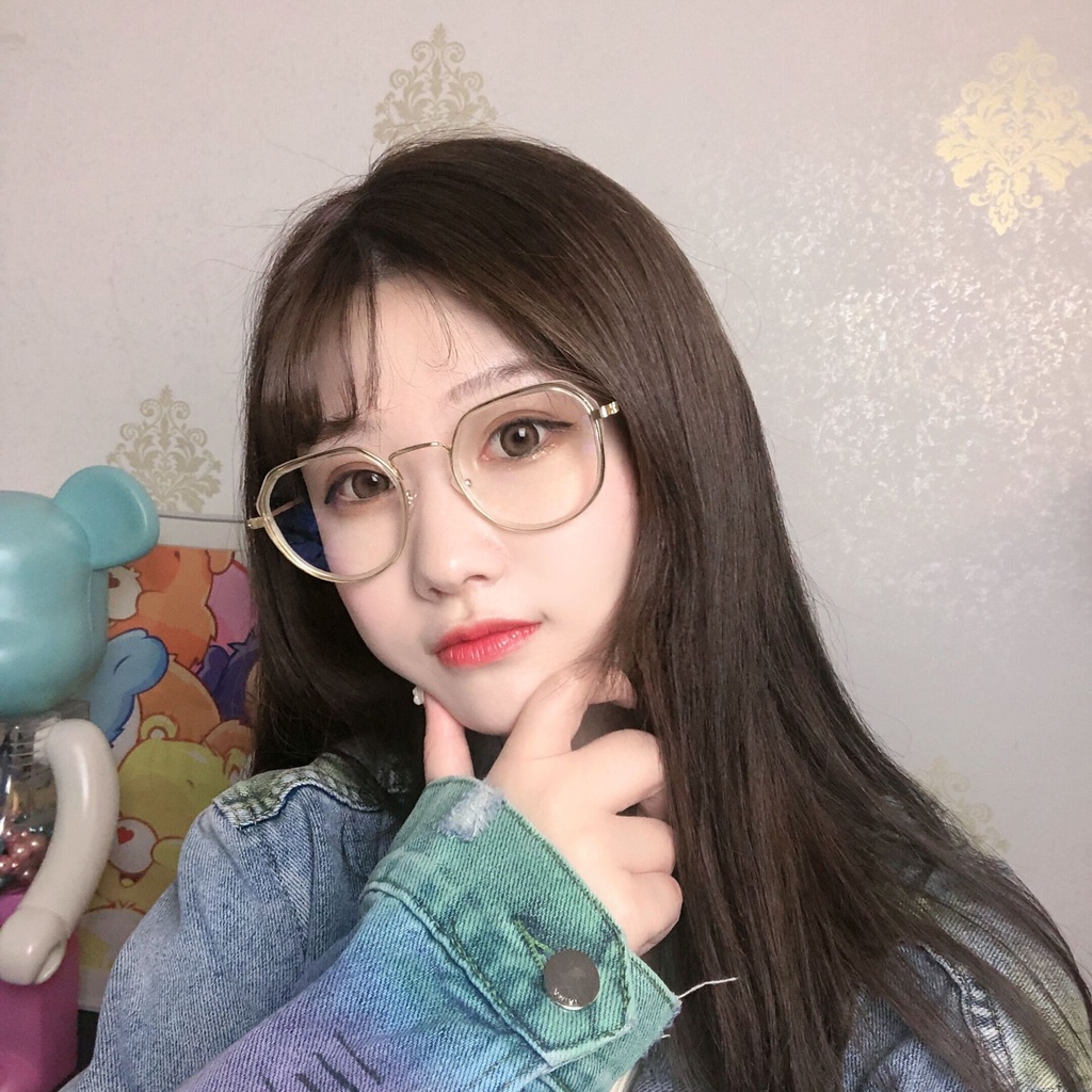 (JIUERBA)COD Bersih Frame Kacamata Anti Radiasi Wanita Kacamata Korea Fashion Gaya Oversize Kaca Mata Komputer-BULAT-C2 CLEAR-GOLD