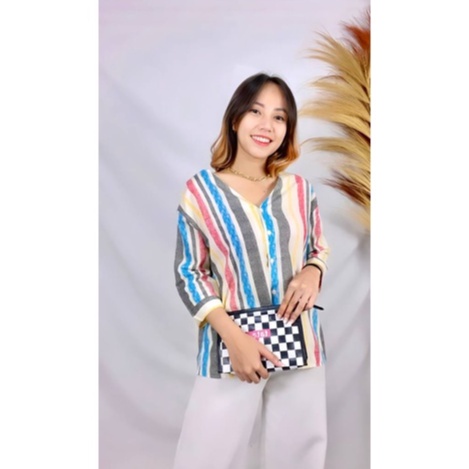 BEFAST - ZRX OOTD Kemeja RIYANA / HEM RICHEL / HEM ERVIL / CARDY VILENCIA / Kemeja Salur Wanita / Pakaian Kerja Wanita Remaja / Atasan Lengan Panjang / Kemeja Stripe Kekinian / Keluaran Terbaru / Kemeja Casual Wanita