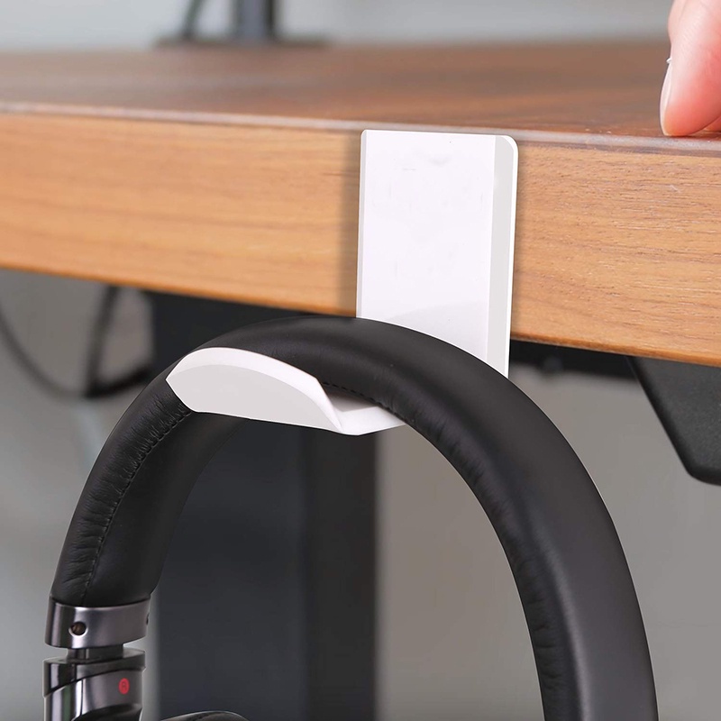 Stand Holder Headphone Gaming Bahan Akrilik Dengan Perekat Untuk Bawah Meja