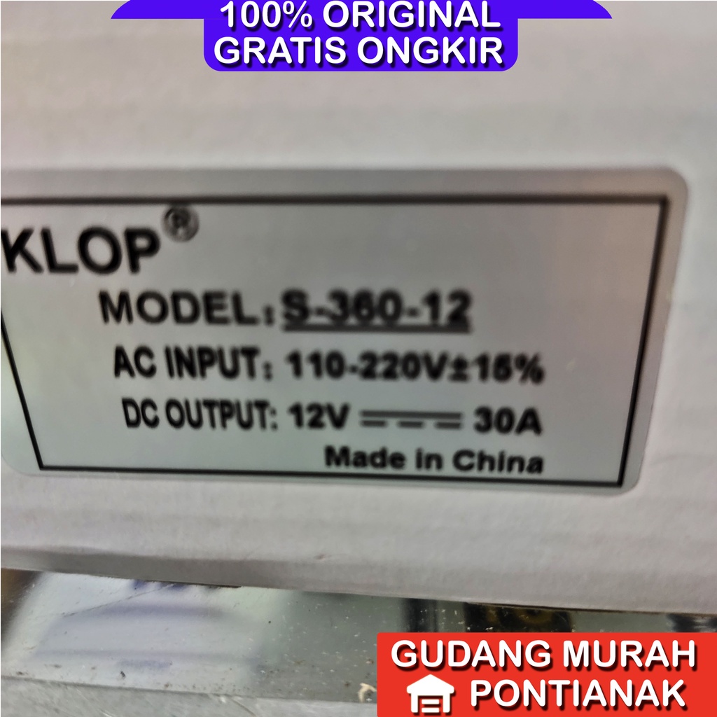 Adaptor 12V 30A power supply cocok untuk LEd strip CCTV dan elektronik 12V lainnya