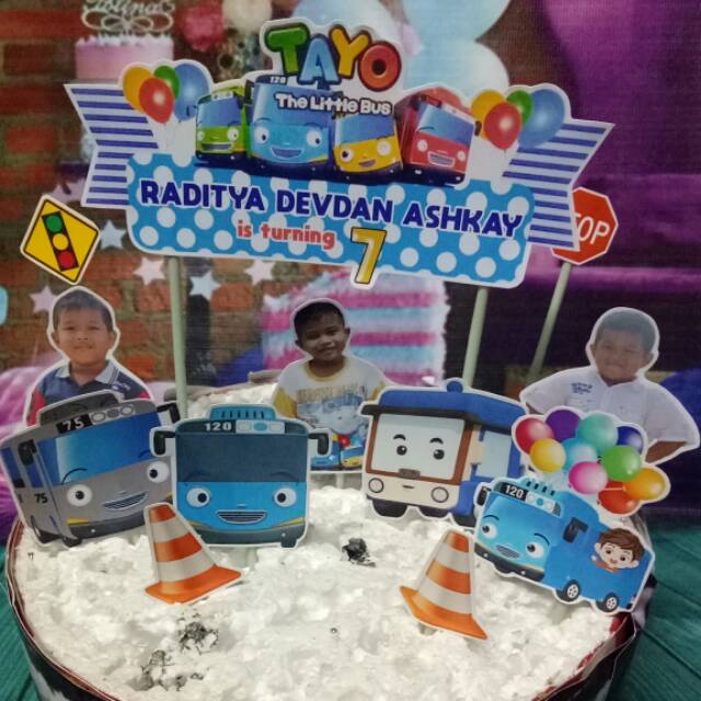 topper tancepan hiasan kue tart tema tayo versi 1
