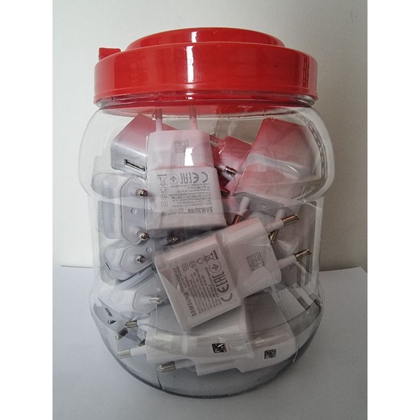 ADAPTOR SAMSUNG USB 2.1A 1 TOPLES ISI 25 PCS BATOK