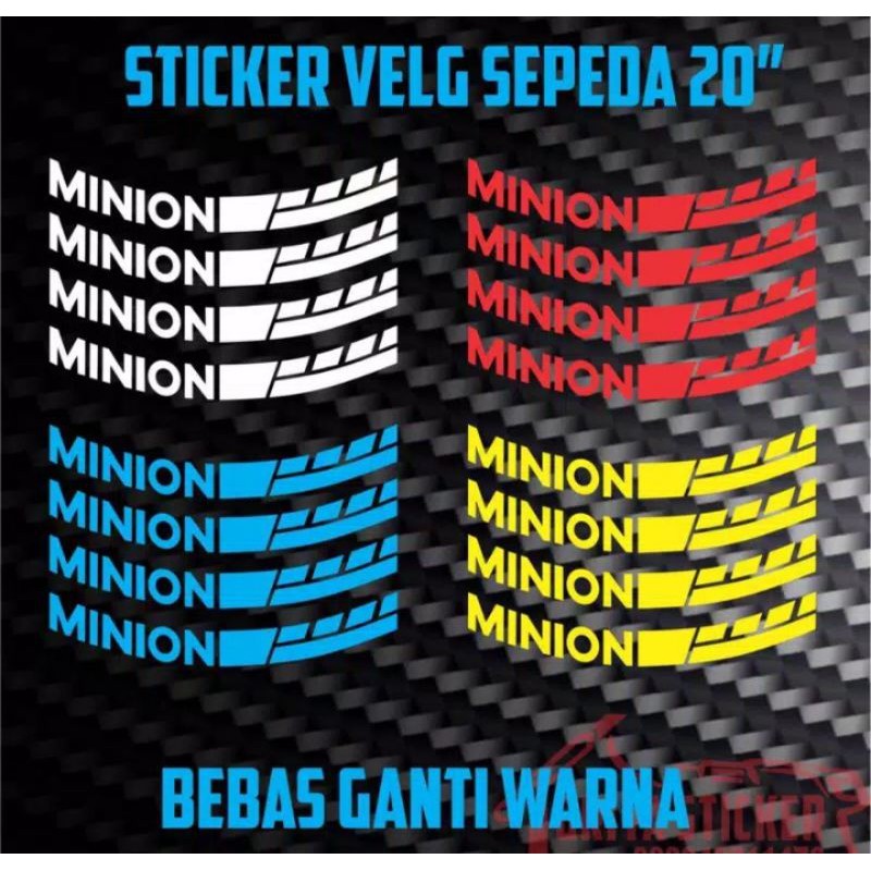 Cutting Sticker Velg Sepeda Mini Sepeda Minion 20